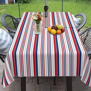 lot 18551 image: Outdoor Tablecloth with Umbrella Hole and Zipper, 4th of July Tablecloth Red and Blue Patriotic Table Cloth, Rectangle 60 102 Inch Waterproof Fade Resistant for Memorial Day Independence Day