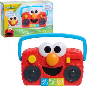 lot 18558 image: Sesame Street Elmo Take Along Boombox with Lights & Sounds, 5.5-inch Interactive Toy, Learning and Education, Kids Toys for Ages 2 Up by Just Play