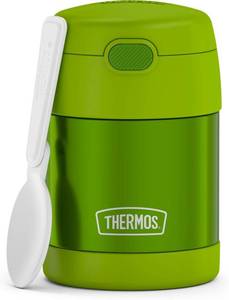 lot 18584 image: THERMOS FUNTAINER Insulated Food Jar, 10 Ounce, Kid Friendly Food Jar with Foldable Spoon, Lime