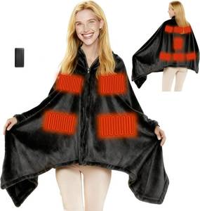 lot 18589 image: Portable Heated Blanket Battery Operated Cordless Heated Shawl for Women Men with Battery & 11 Heating Zones
