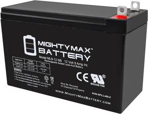 lot 18594 image: Mighty Max Battery ML9-12NB -12 Volt 9 AH, Nut and Bolt (NB) Terminal, Rechargeable SLA AGM Battery