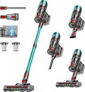 lot 18598 image: Cordless Vacuum Cleaner, 80Mins 650W55KPA Self-Standing Vacuum Cleaners for Home, Stick Vacuum with Anti-Tangle Brush, LED Screen, Rechargeable Vacuum for FloorCarpetPet Hair