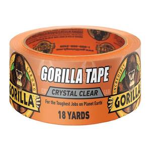 lot 18601 image: Gorilla Crystal Clear Tape, 1.88 x 18 yd (Pack of 1) - Weather Resistant for Indoor or Outdoor Projects and Repairs