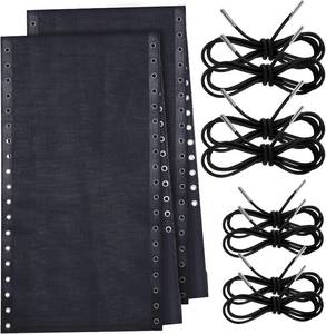lot 18612 image: Queekay 2 Pcs Gravity Chair Replacement Fabric with 8 Bungee Cord Lounge Chair Cloth Mesh Patio Chair Repair Kit for Patio Recliner Outdoor Lawn Pool Beach Sling Chair(Black, 63 x 17)