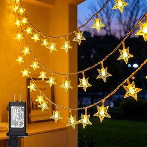 lot 18619 image: Twinkle Star 100 LED Star String Lights, 33FT Plug in Fairy String Lights Waterproof for Bedroom Decor, Indoor, Outdoor, Wedding Party, Christmas Tree, New Year, Ramadan, Warm White