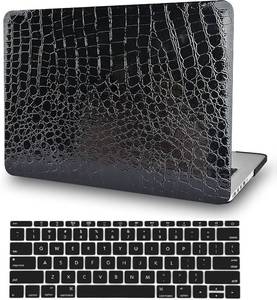 lot 18628 image: KECC Ultra Thin Case for MacBook Pro 13 inch 2015-2012 Release (Old Version) with Retina Display, Italian Leather Hard Shell for MacBook Pro 13  Keyboard Cover, Black Crocodile Leather