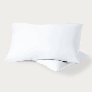 lot 18655 image: Bare Home 100% Organic Cotton StandardQueen Pillowcase Set - Crisp Percale Weave - White Pillowcases 2 Pack - Lightweight & Breathable (Standard Pillowcase Set of 2, White)