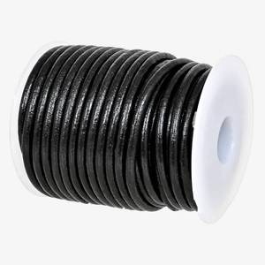 lot 18672 image: GENIQUE RealGenuine Round Leather String Cord for Necklace, Bracelets, Jewellery, Braiding (3mm, Black)
