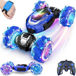 lot 18695 image: Remote Control Car, Gesture Sensing RC Stunt Car, 4 WD Transform Off Road for Rotating, 2.4Ghz Hand Controlled Remote Control Twister Cars, RC Cars for Kids Boys Girls Toy Gift Age 6 7 8 9 10 11 12 yr