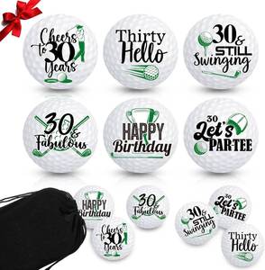 lot 18698 image: 6 Pcs Birthday Golf Balls Gift for Fathers Day Funny Golfer Gift Set Professional Practice Ball for Men Golfers Happy Birthday Golf Ball Accessories for Men, Women & Kids