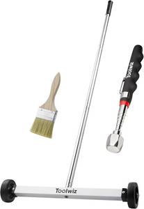 lot 22338 image: Toolwiz 17 Rolling Magnetic Sweeper 8.8lbs, with 16 lbs Telescopic Magnetic Pick Up Tools  Lightweight Pick-up Sweeper with Wheels for Nails, Screws & Metal Debris Home Use Workshop Garage