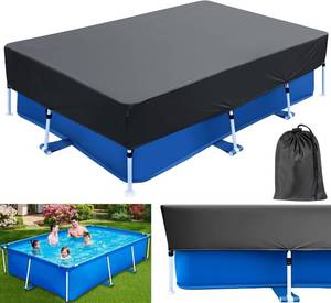 lot 22766 image: 8 ft Rectangle Frame Pool Cover for 8x5 Above Ground Pool 102 x 67 Covers Drawstring for Rectangular Pools 8.5 x 5.6 ft Rectangle Winter Cover for Above-Ground Pool