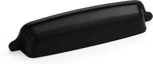lot 22797 image: khtumeware 5 Pack 5 inch(128 mm) Drawer Pulls Matte Black Cabinet Cup Pulls Cabinet Hardware Kitchen Cabinet Handles Bin Cup Pulls for Kitchen Cabinets.