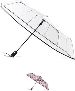 lot 22846 image: Totes Compact Auto Open Folding Umbrella with Enhanced Visibility