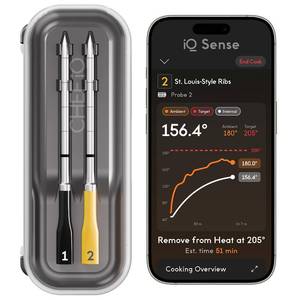 lot 22847 image: CHEF iQ Sense  Smart Wireless Meat Thermometer  2 Ultra-Thin Probes  WiFi Unlimited Range  1000 F Heat Safe  5 Sensors  BBQ, Grill, Oven, Smoker, Air Fryer  Gen3