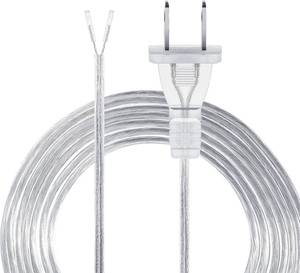 lot 22875 image: Lamp Cord with End Plug Replacement Electric Lamp Wire Clear 182 SPT-1 Wire Stripped End Ready for Wiring Repair Part for Table Floor Lighting Fixture(15ft,Clear Silver)