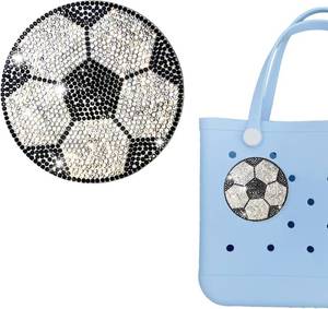 lot 22879 image: Bling Rhinestone Sports Charm for Bogg Bag (Soccer)