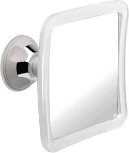 lot 22909 image: MIRRORVANA Fogless Shower Mirror for Shaving with Upgraded Suction-Cup, 1X Magnifying, 6.3 x 6.3 Inch (Translucent Frame, Grey Suction)