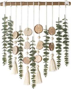 lot 22916 image: Artificial Eucalyptus Wall Decor Fake Greenery Leaves Stems Wall Hanging Plants on 16.5 inch Wooden Stick Boho Rustic Farmhouse Decor for Bedroom Kitchen Dining Room Bathroom