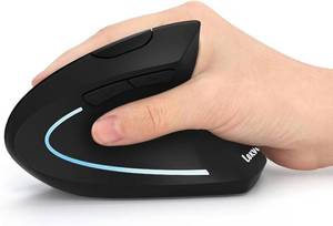 lot 22927 image: Ergonomic Mouse, LEKVEY Vertical Wireless Mouse - Rechargeable 2.4G Optical Vertical Mice  3 Adjustable DPI 80012001600 Levels 6 Buttons, for Laptop, Mac, PC, Computer, Desktop, Notebook etc, Black