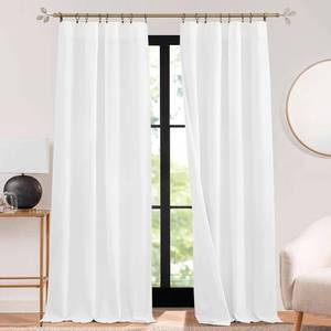 lot 22942 image: RYB HOME 3 in 1 Soundproof - Blackout - Insulation Linen Curtains, Noise Reduce Energy Saving Curtains for Bedroom Living Room Dorm Divider Studio Home Office, Grey, W52 x L95 in, 2 Panels