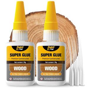 lot 18718 image: Wood Super Glue 60 Gram Clear Instant CA Glue for Woodworking Wooden Crafts Carpenters & Hobby Models, Heavy Duty Wood Furniture Repair for Chairs, Cabinets Strong All Purpose Cyanoacrylate Adhesive
