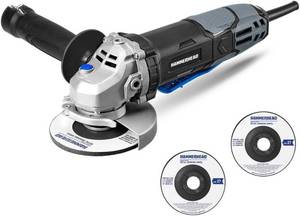lot 18725 image: Hammerhead 6-Amp 4-12 Inch Angle Grinder with 3 pcs Grinding Wheel   HAAG060