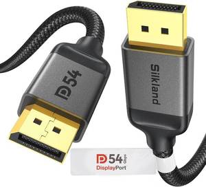 lot 18829 image: Silkland 54Gbps DisplayPort Cable 2.1 VESA Certified, DP 2.1 Cable 16K30Hz, 8K120Hz, 4K240Hz 165Hz 144Hz HDR, HDCP DSC 1.2a, Compatible FreeSync G-Sync Gaming Monitor 5090 7900XTX, 6.6FT