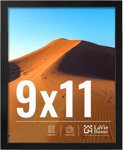 lot 18835 image: LaVie Home 9x11 Picture Frame for Wall Display, 9x11 Black Picture Frame with HD Plexiglas, 9 x 11 Frame 1 Pack, Display Frame for Vertical or Horizontal, Classic Collection
