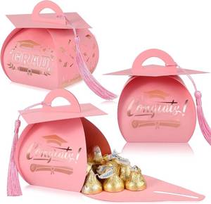 lot 18847 image: TaoBary 30 Pcs Graduation Cap Gift Boxes Graduation Decorations Class of 2026 Candy Box with Tassel for 2026 Grad Party Favors Supplies(Pink, Rose Gold)