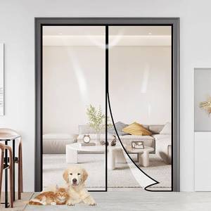 lot 18848 image: Transparent Insulated Door Curtain Skloopearg Magnetic Thermal Door Screen Auto Closer Fits Doors Up to 60 x 80, to Keep Warm in Winter Cool in Summer for Air Conditioner Room, Kitchen, Bedroom
