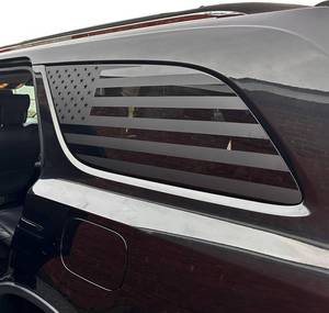 lot 18850 image: Zxiaochun Rear Side Window American Flag Decal Compatible with Dodge Durango 2014-2018 2019 2020 2021 2022 2023 2024 2025 2026 Accessories, Precut Back Side Window USA Flag Vinyl Sticker(Matte Black)