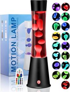 lot 18865 image: 15.5 Liquid Motion Lamp 17 Color Changing Night Light with Remote, Classic LED Table Lamps for Kids Adults, Relaxing Nightlight for Bedroom Office Home Christmas Decor, Black