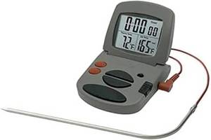 lot 18868 image: Taylor Programmable with Timer Instant Read Wired Probe Digital, Meat, Food, Grill BBQ Cooking Kitchen Thermometer with Timer, Gray