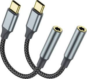lot 18869 image: TIPSEAN USB C to 3.5mm Headphone Jack Adapter(2 Pack), USB-C to Aux Audio Dongle Cable for iPhone 17 Pro Max17 Pro, 1615 Pro Max, 1615 Pro, Galaxy S23-S21 Ultra, Pixel, iPad Pro, MacBook (Black)