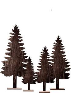 lot 18873 image: Barydat 4 Pcs Summer Christmas Table Decorations Wooden Christmas in July Pine Tree Reindeer Table Centerpiece Xmas Tabletop Sign Rustic Farmhouse Decor for Home Office Party Supplies Gifts(Pine Tree)