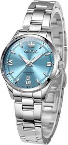 lot 18877 image: OLEVS Watch Women Luxury Dainty Diamond Watches for Women Fashion Simple Easy Read Ladies Watch with Day Date SilverRose Gold Metal Stainless Steel Waterproof Analog Quartz Womens Wrist Watches