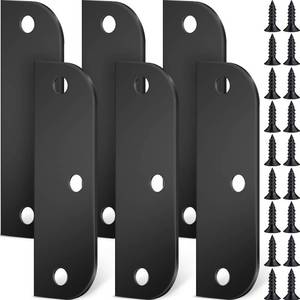 lot 22940 image: Dunzy 6 Pcs Door Hinge Filler Plates Kit, 3.5 Inch with 58 Inch Stainless Steel Hinge with Matching Screws, Blanks Metal Door Edge Filler Cover Plate Shims Spacer