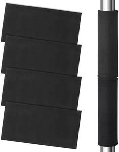 lot 22968 image: 4 Pcs Basement Pole Wrap Cover, 12x24 Inches Black Pole Padding with Anti-Slip Fabric, Garage Pole Protection for Metal Poles, Basement, Home Office