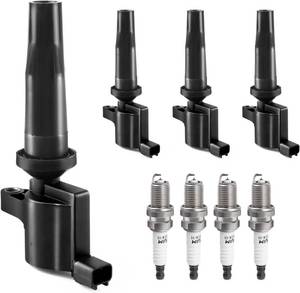lot 21998 image: Ignition Coil Pack Spark Plugs Combo fit for 2.0 2.3 Ford Escape Focus Transit Connect 2004 2005 2006 2007 2008 2009 2010 2011, 04 05 Mazda 3 6 Tribute Mercury Mariner, FD505 DG504, 4pcs