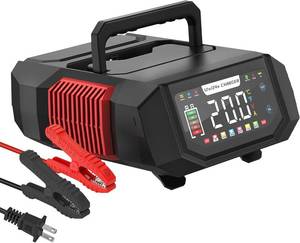 lot 22161 image: Battery Charger 20A 12V24V Fully Automatic Battery Maintainer & Trickle Charger, Adjustable (1-20A) Car Battery Charger with Repair, TC for LiFePO4, Lead Acid, Deep Cycle Batteries (Red)