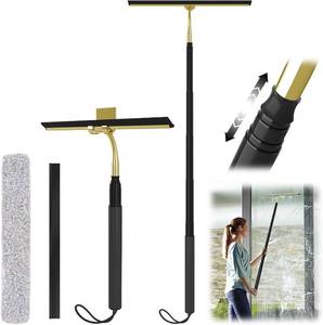 lot 22170 image: Shower Squeegee with Long Handle, 15-51 Telescopic Squeegee for Window Cleaning, Window Squeegee for Glass Doors, Extendable Window Cleaner Tool for Tile Walls, Sliding Door, Floor, Car Windshield-GD