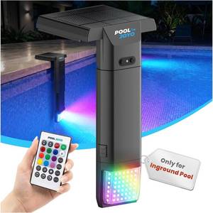 lot 22179 image: Solar Pool Lights Only for Inground Pools with Remote, 56 LEDs Brighter 3-Sided 180  Underwater Glow, 10 Colors 4 Modes, 3 Brightness Levels, IP68 Waterproof 1 Pack