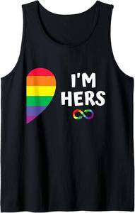lot 22186 image: im hers shes mine matching for pride lesbian couples LGBTQ Tank Top