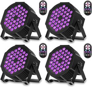 lot 22194 image: UKing 36LED Black Lights, 72W UV Blacklights Stage Lights with Glow in The Dark Party Supplies by Remote DMX Control for Christmas Blacklight Tapestry Church Birthday Party DJ Bars Nightclubs - Retail $119.99