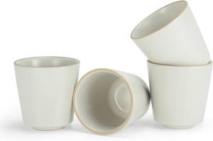 lot 22201 image: 6.7 Ounce Janpanese Tea Cup Set of 4, Ceramic Matcha Cup for Hot Tea and Matcha, Handle-less Espresso Cups Set, Beige