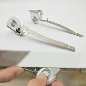 lot 22219 image: Upper Sliding Screen Door Roller Assembly Fits Andersen Gliding Screens Part #1997063 (1991 to Present), 1-14 Nylon Concaved Wheels, 2 Pack
