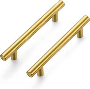 lot 22224 image: Ravinte Gold 5-Pack 3-12 Inch Cabinet Pulls, Brushed Brass Kitchen Cabinet Handles, Modern Drawer Pulls, Gold Hardware for Kitchen Cabinet