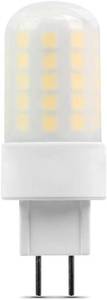 lot 22231 image: Feit Electric 50-Watt Equivalent, T4 LED Light Bulb, GY6.35 Bi-Pin Base, Dimmable, 3000k Warm White,120V for Chandeliers and D cor Light Fixtures, BP50JCD830LED