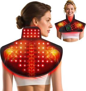 lot 23301 image: RELEXNOW Red Light Therapy for Shoulders and Neck Massage with Heat, 5000 mAh Battery Cordless Near Infrared Red Light Therapy Pad for Body, Wearable Heating Pad for Upper Back, Shoulder & Neck(Black)